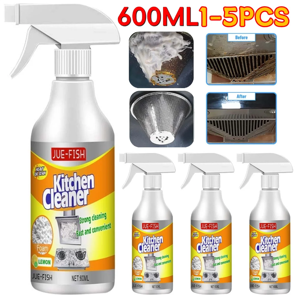 60ml Grease Cleaner Household Cleaning Tools Dirt Oil Cleaning Bubble Spray Stain Remover Kitchen Accessories for Grills Ovens