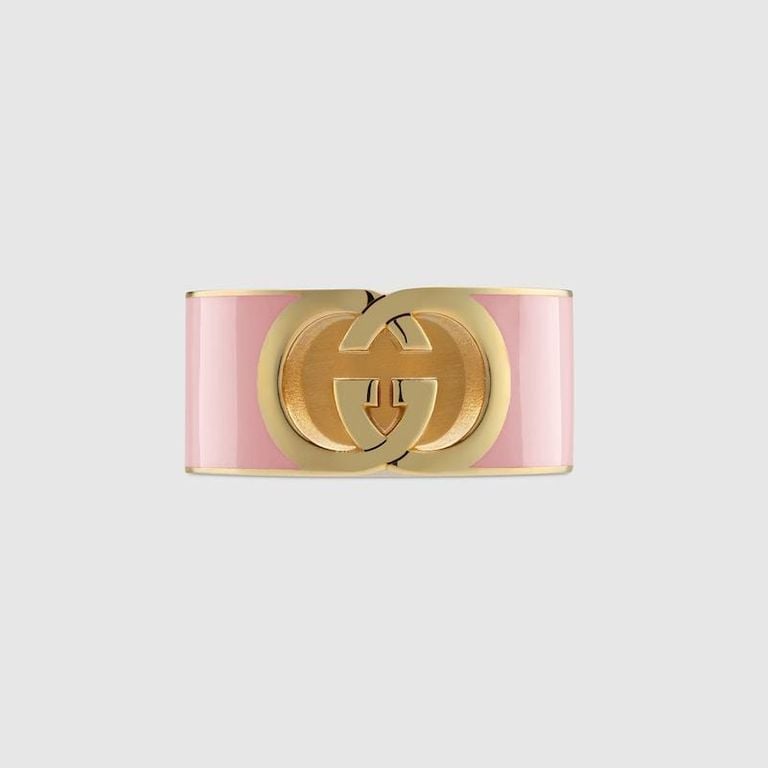 Interlocking Enamel Ring - Metallic - Gucci Rings