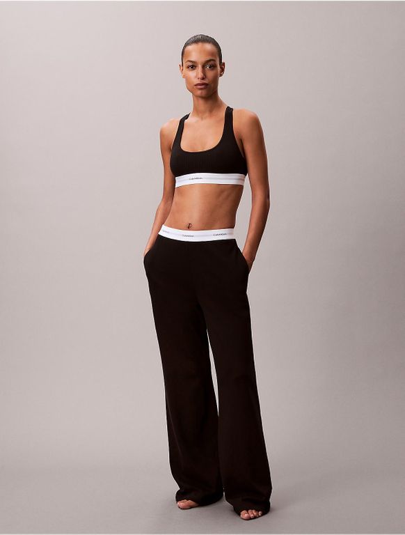 Logo Cotton Jersey Pyjama Pants - White - Calvin Klein Nightwear