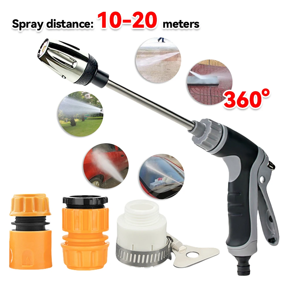 Hochdruck-Waschspray, Wasserpistole, Waschmaschine, Gartenschlauchdüse, Hochdruck-Sprühwasserpistole zum Waschen von Autos, Bewässerung Image