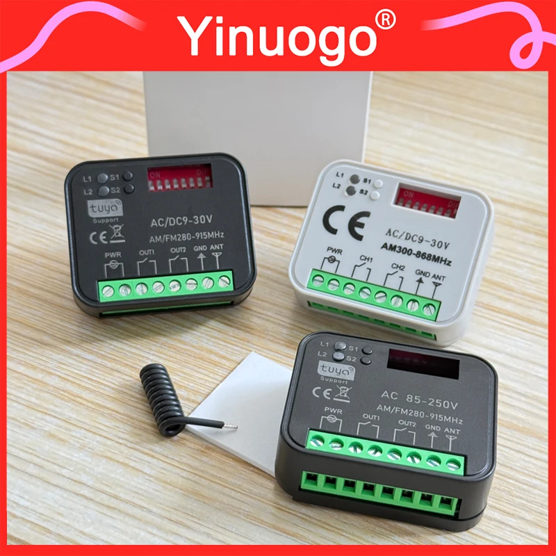 RX-Multi Tuya WIFI Garagentor Fernbedienung Empfänger 2CH Controller Multi-Frequenz 433 MHz-868 MHz Smart Switch Empfänger Image