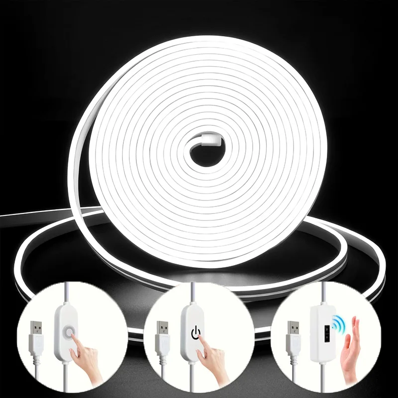 USB Neon LED Streifen Lichter 5V Flexible Lichtschlauch mit Touch/Hand Sensor/Druckschalter Wasserdicht für TV Hintergrundbeleuchtung Zimmer Party Dekor