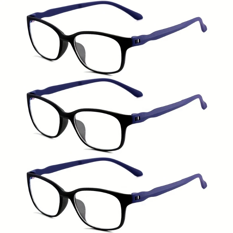 3-teiliges Set Anti-Blaulicht-Lesebrillen für Damen und Herren. Modische hochauflösende Lesebrillen Image