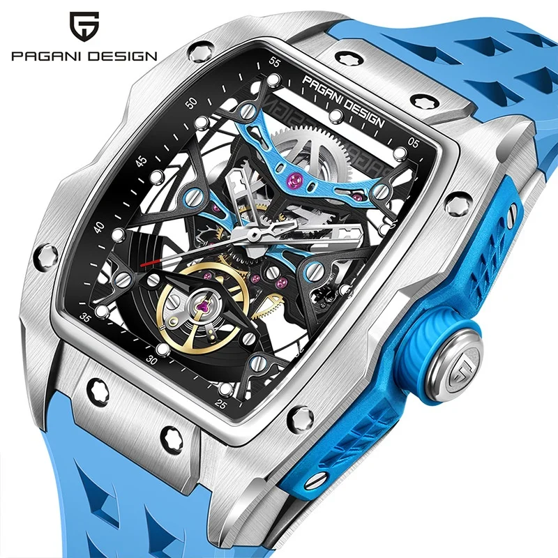 PAGANI DESIGN YS018 Neue 42MM Skeleton Zifferblatt männer Mechanische Uhr Luxus Marke Saphirglas Automatische Uhr 50M wasserdicht Image