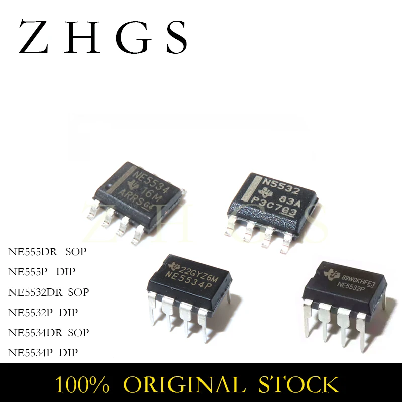 10PCS NE5532P NE5532DR NE5534P NE5534DR NE555P NE555DR DIP-8 SOP-8 NE 5532P 5534P 555P DIP NE 5532DR 5534DR 555DR SOP IC CHIP Image