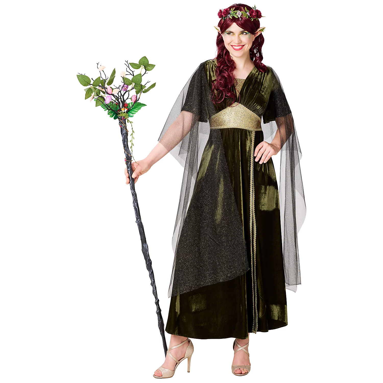 Kleid Waldfee, grün/gold