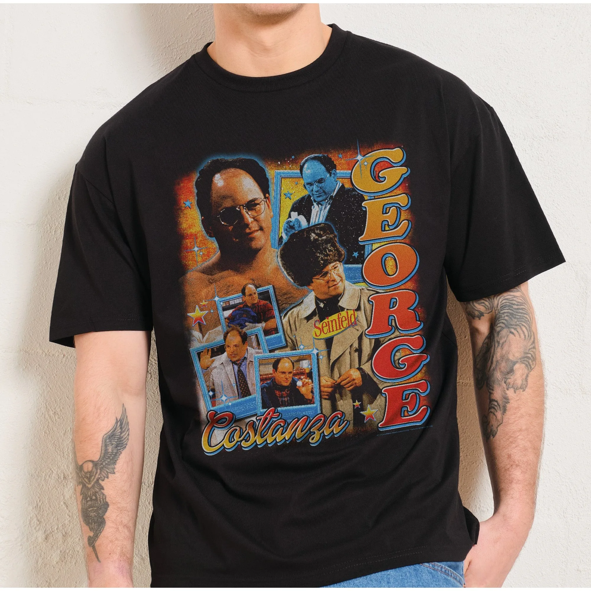 Vintage übergroße George Costanza Männer Grafik T-Shirts Casual Hiphop Streetwear T-Shirts Unisex Basic Solid Young Cool Unseix Tops