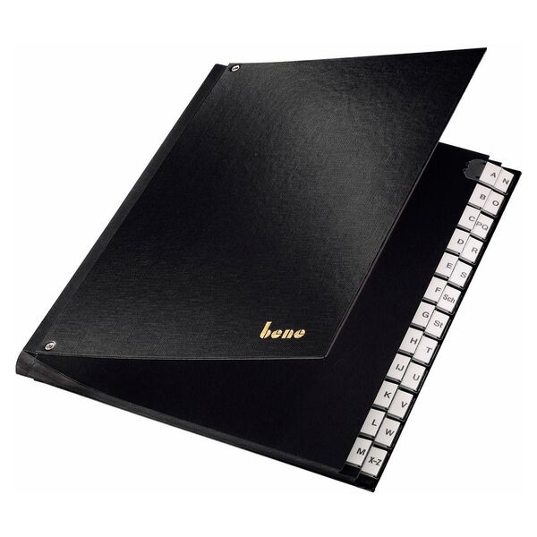 bene Pultordner A-Z DIN A4 26,5 cm Schwarz, 26.5x35.5 cm Image