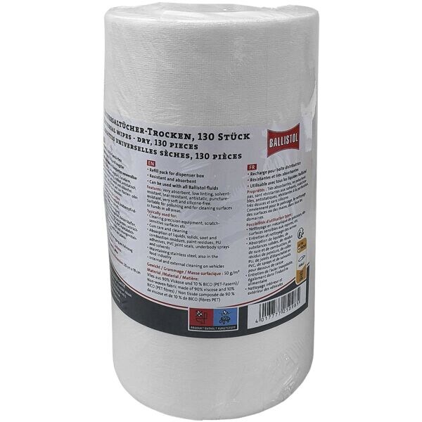 Ballistol Papierhandtücher »trockene Universaltücher« 1-lagig weiß Rolle weiß, 19 cm Image