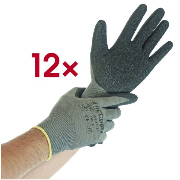 Franz Mensch Arbeitshandschuhe »SKILL« Größe M 1 Pack = 12 Paar grau