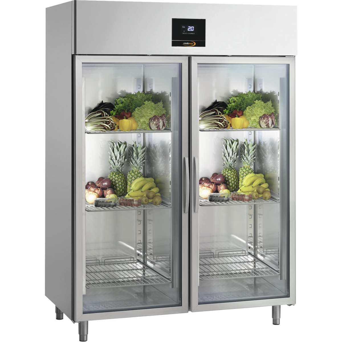 Cookmax Kühlschrank mit Glastür 1400 l GN 2/1, 2 Türen Image