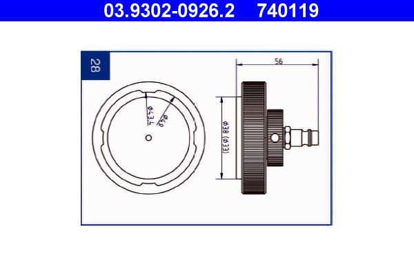 ATE Entlüfterstutzen 03.9302-0926.2 Image