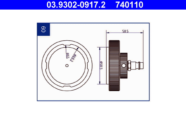 ATE Entlüfterstutzen 03.9302-0917.2 Image