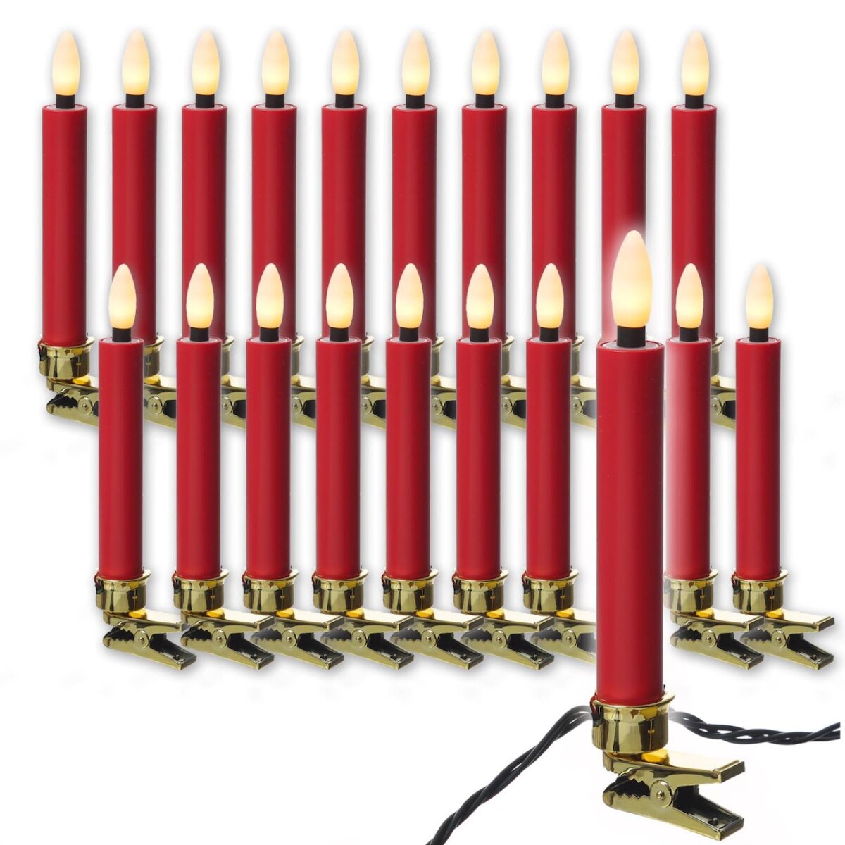 MARELIDA Weihnachtskerzen Lichterkette Weihnachtsbaum 20 Baumkerzen 9,5m Außen Image