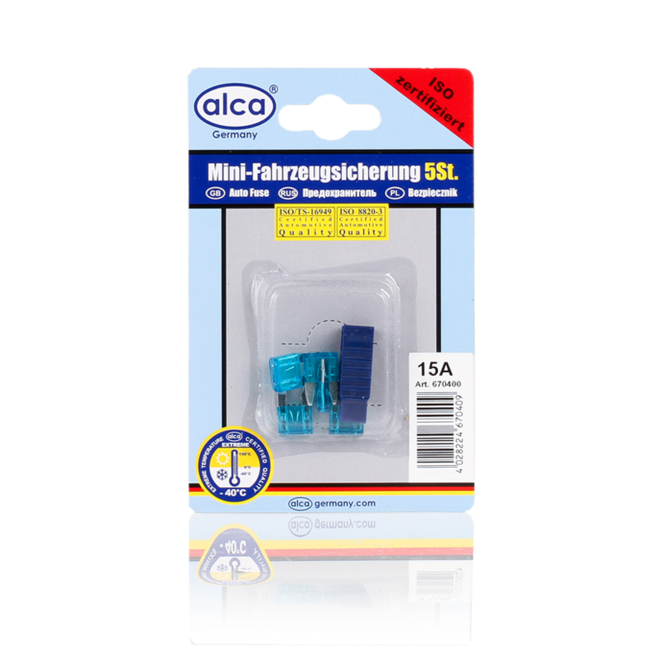 ALCA Mini-Sicherungen 15A 5St. Blister Sicherung 670400 Image