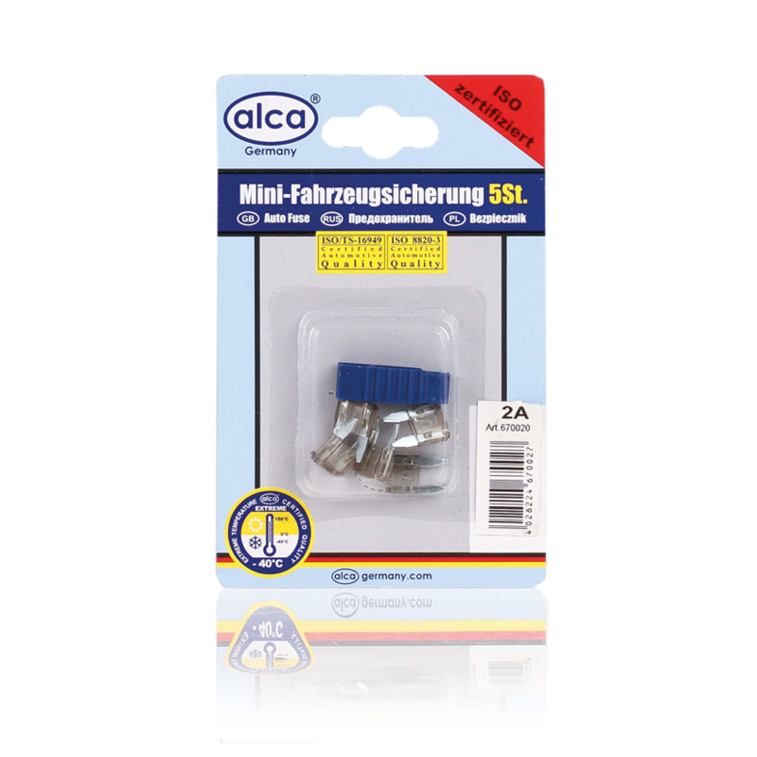 ALCA Mini-Sicherungen 2 A 5St. Blister Sicherung 670020 Image