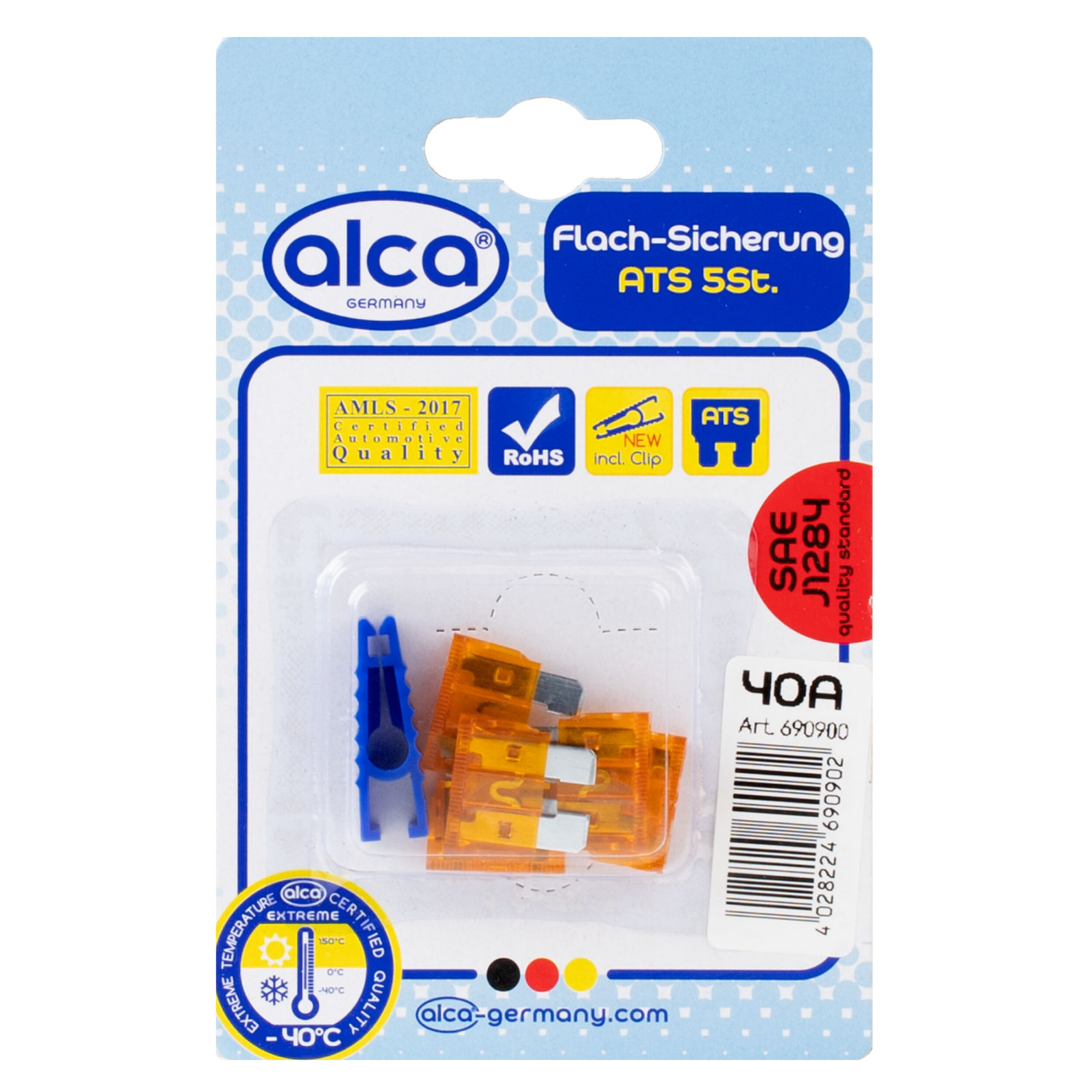 ALCA Flach-Sicherungen 40A; 5St. Blister Sicherung 690900 Image