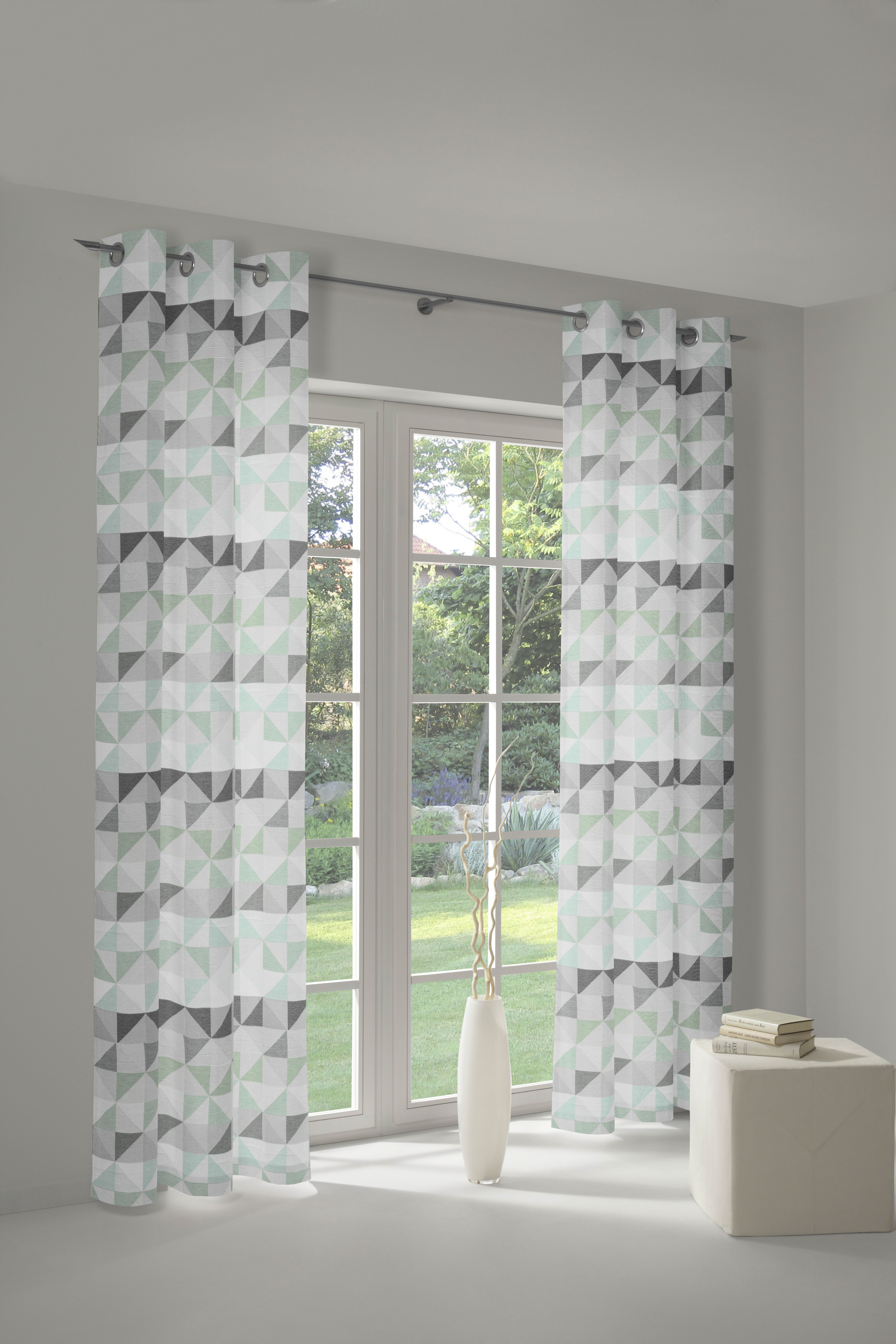 Vorhang WIRTH "Berlare", grün (mint), B:132cm H:245cm, Baumwolle, Polyester, Gardinen, nach Maß Image