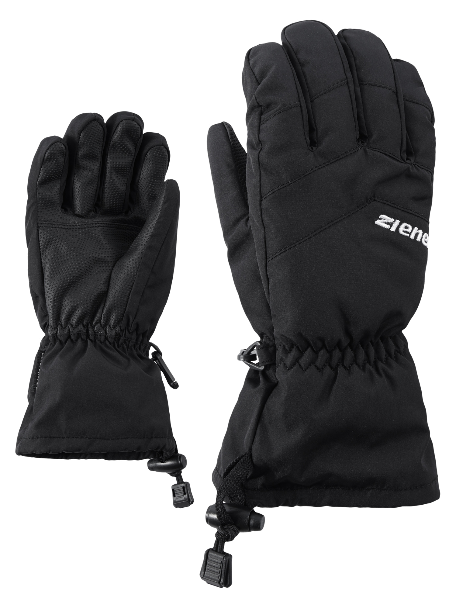 Skihandschuhe ZIENER "LETT-Z AS glove junior", Kinder, Gr. 5, schwarz, Obermaterial: 100% Polyester; Innenhand: 100% Polyester; Futter: 100% Polyester; Wattierung: 100% Polyester, Handschuhe Image