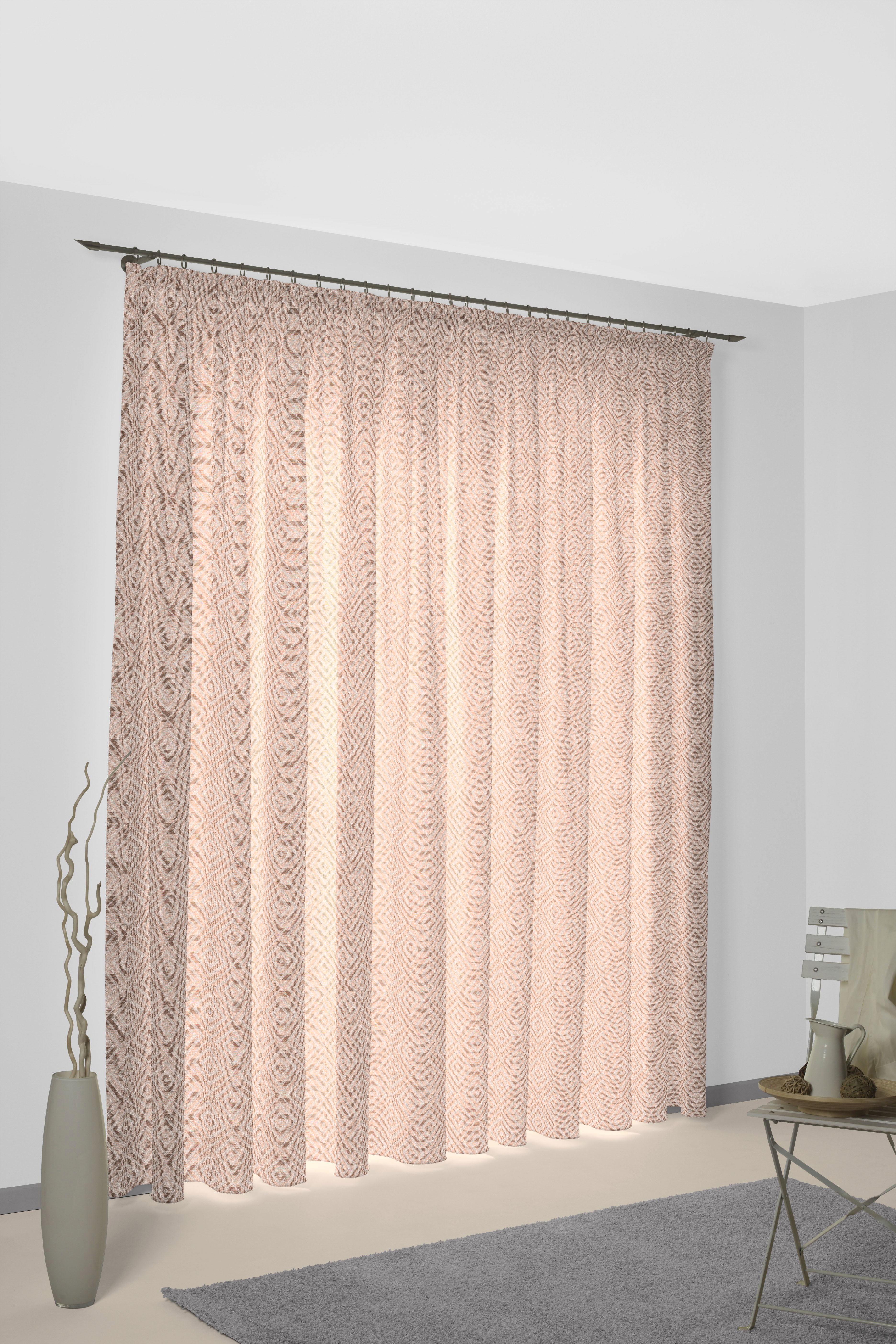 Vorhang WIRTH "Telfort" Gr. 5, orange (terra), B:132cm H:255cm, Jacquard, Baumwolle, Polyester, Gardinen Image