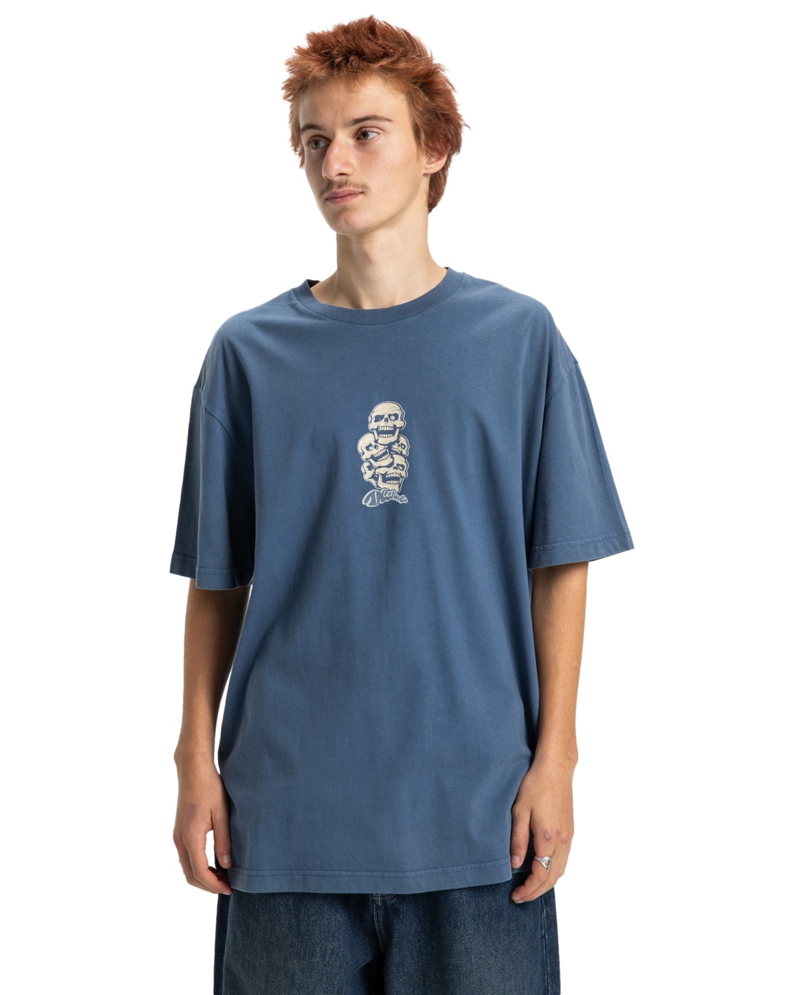 T-Shirt DC SHOES "Laugh Stack", Herren, Gr. S, schwarz denim, 75% Baumwolle, 25% Baumwolle, Shirts Image
