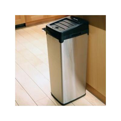 iTouchless 14-Gallon Trash Can with Infrared-Sensor Lid Opener, Black