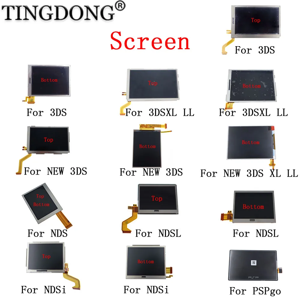 1Pc Top Bottom Upper Lower LCD Screen Display For NDS Lite NDSL NDSi 3DS New3DS LL XL WII U Game Console Replacement Part