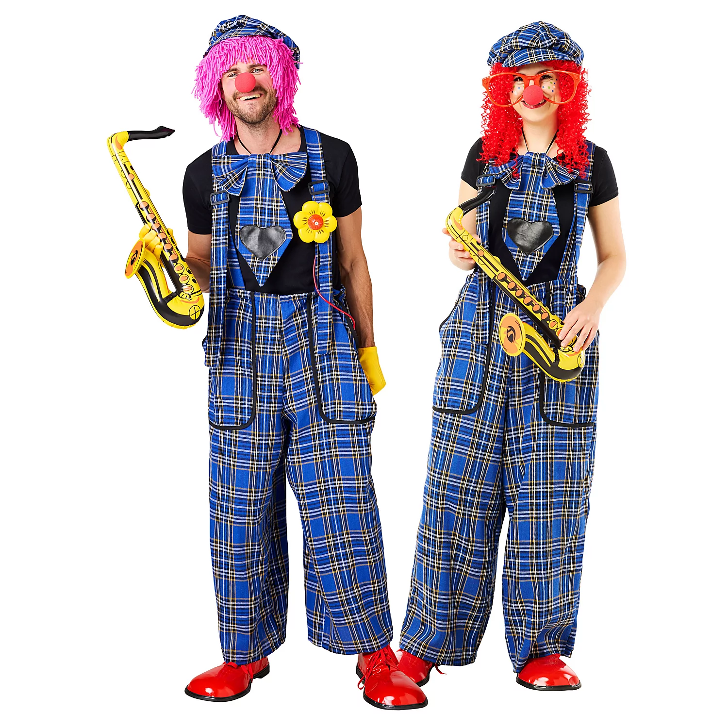 buttinette Clown-Latzhose und Riesenkrawatte, unisex, blau-color Image