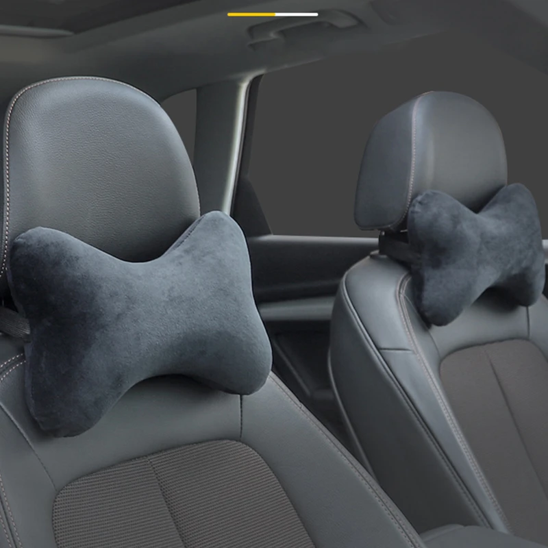 Auto Hals Kopfstütze Kissen Memory Foam Auto Sitz Hals Kissen Atmungsaktive Kristall Samt Kopf Und Hals Unterstützung Für Schlaf Kissen Image