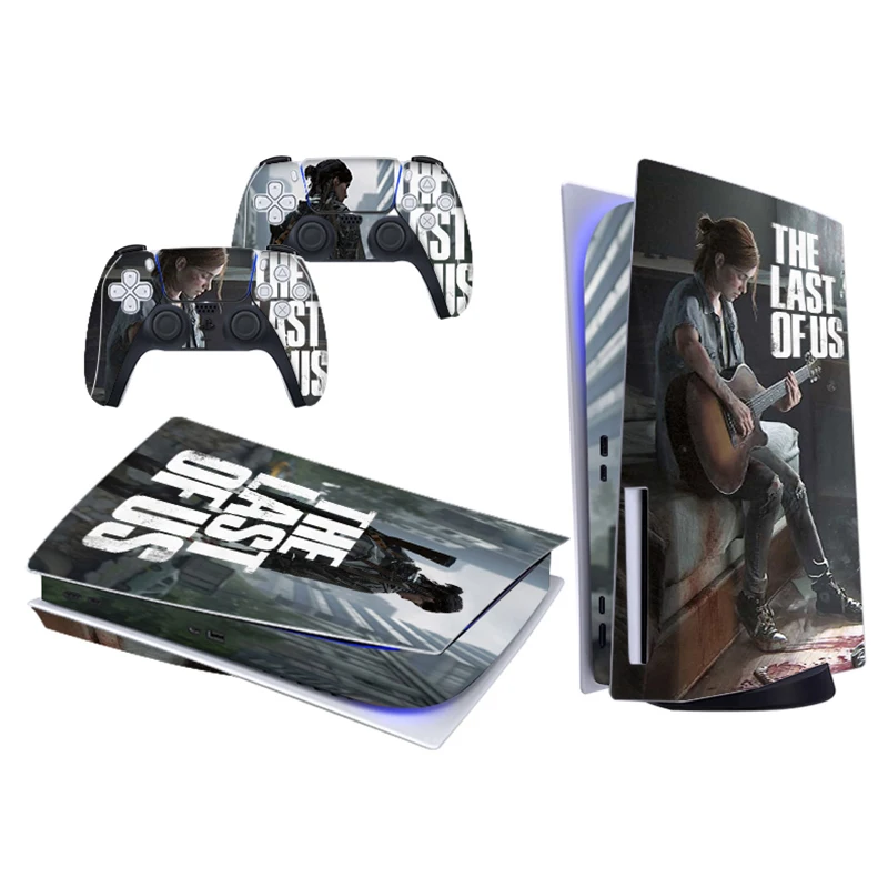 Newest Design PS5 Disk Edition Skin Sticker Decal Cover for Sony PlayStation 5 Disc Console and 2 Controllers Skin Sticker Vinyl