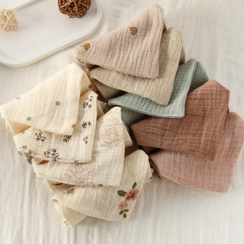 5Pcs Baby Baumwolle Waschlappen Neugeborenen Spucktuch Quadratische Handtücher 6-Schicht Reine Baumwolle Weichen, Saugfähigen Gaze Baumwolle Baby handtücher