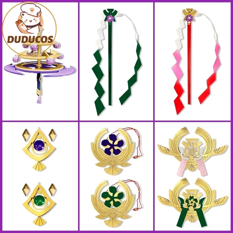 Auf Lager Yae Miko Cosplay Requisiten Zubehör Mitarbeiter Modell Kopf Getriebe Ohrring Heisoku Mesa Gohei Onbe Grün Xiao Image