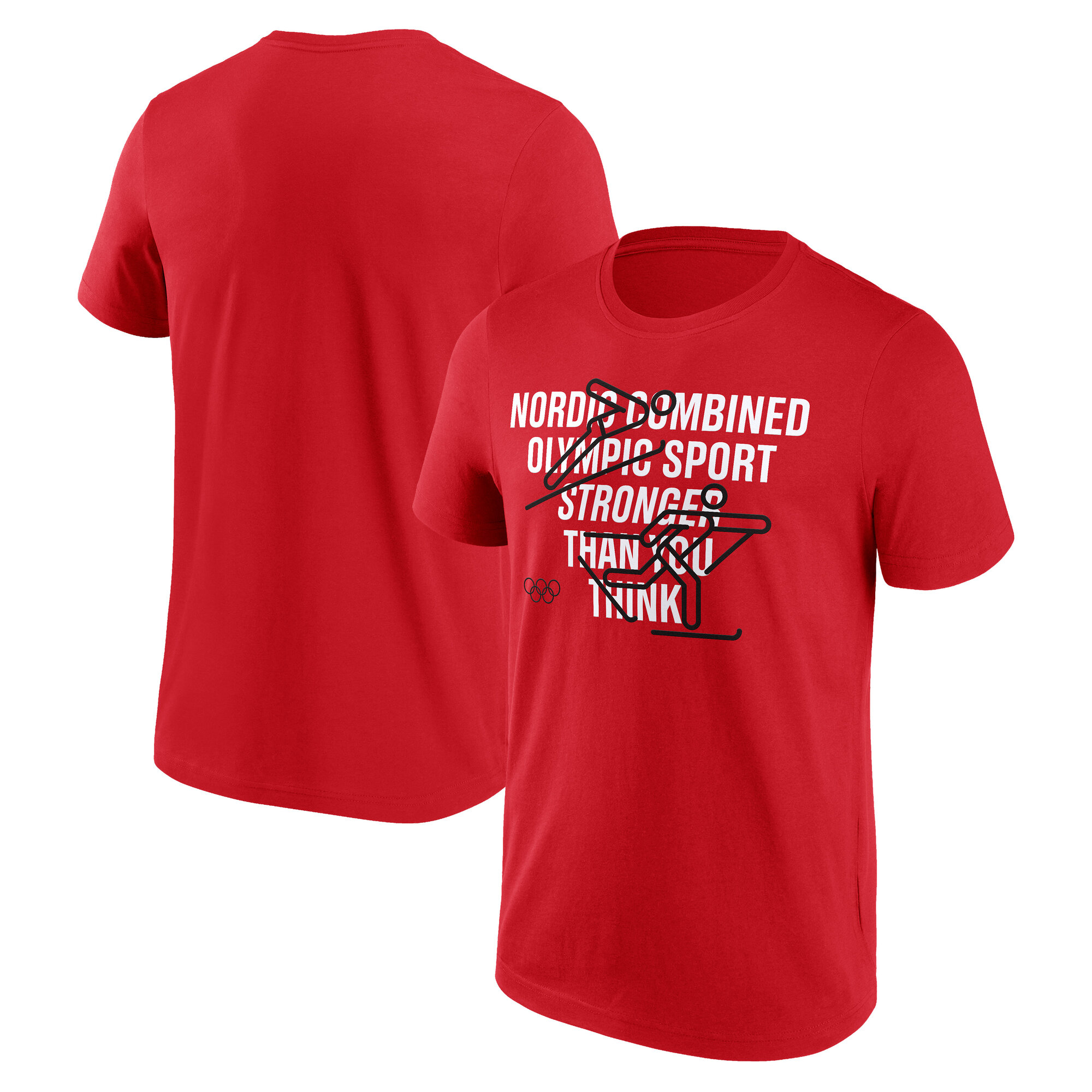 The Olympic Collection Nordische Kombination Grafik T-Shirt – Rot Image