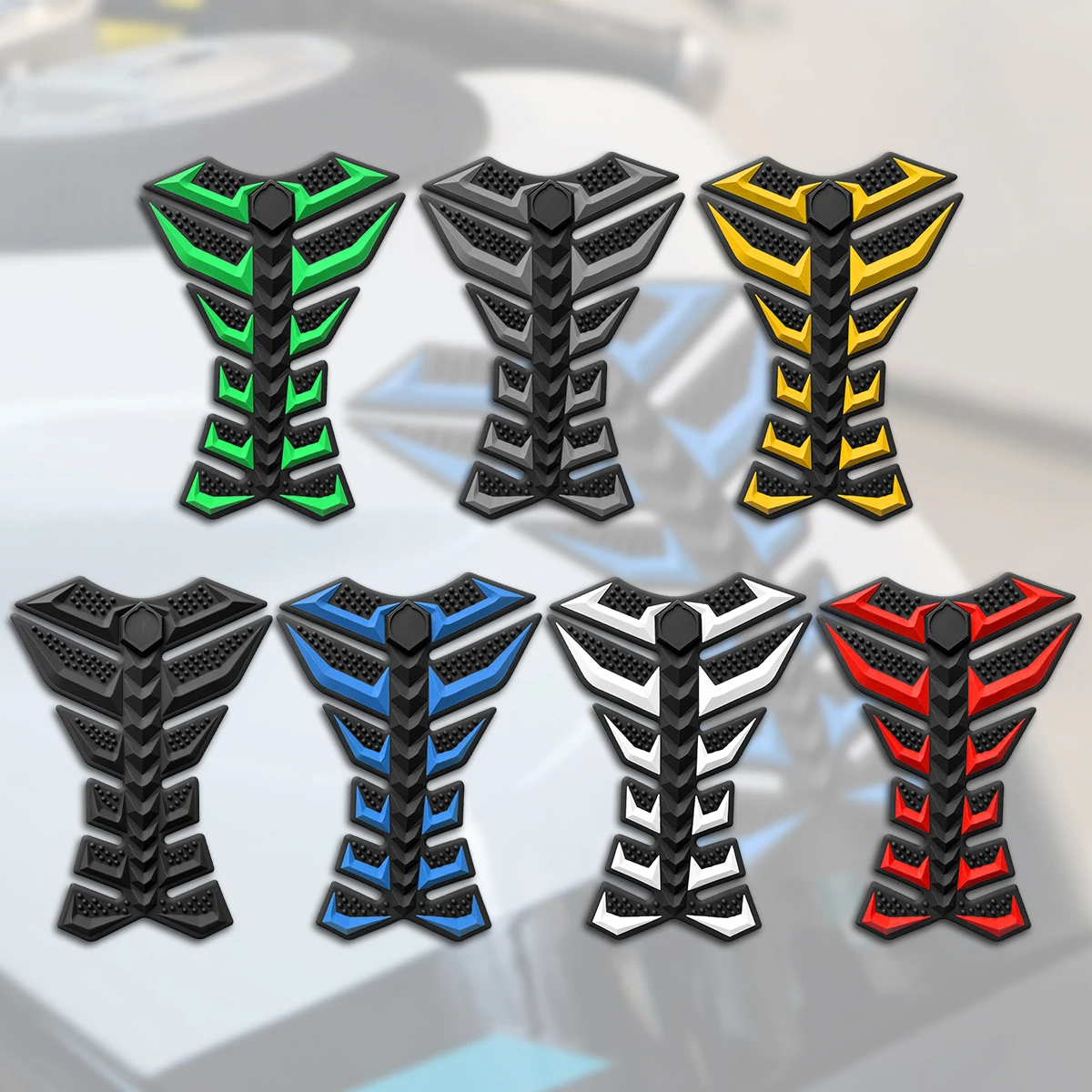 3D Silicone Lisca di Pesce Rilievo del Carro Armato Del Carburante Adesivi Moto Accessori Decalcomanie Per Hornet 750 CB650R NX500 NT1100 Transalp 750 XL