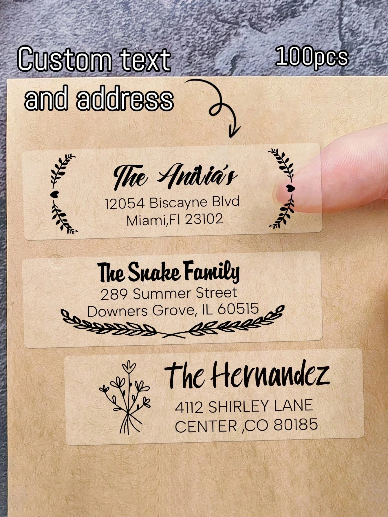 6,35 x 1,9 cm, individueller Text, rechteckig, transparente Aufkleber, personalisierte Rückgabe-Adress-Etiketten, Hochzeitseinladungsbücher, Geburtstag Image