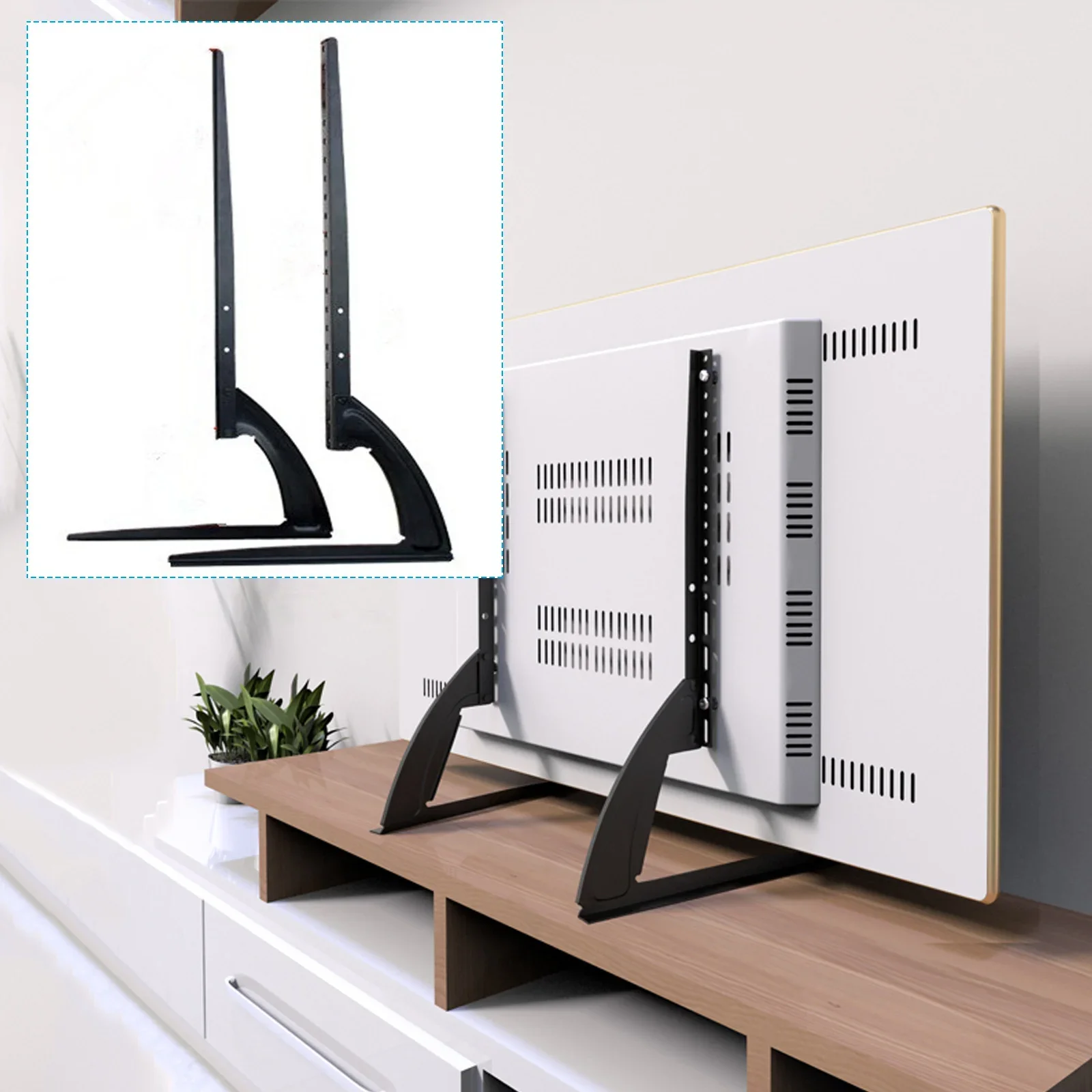 Universeller TV-Ständer, Heim-TV-Ständer, TV-Fußhöhe vertikal 32–70 Zoll, geeignet für TV-Größe 81,3–177,8 cm/32–70 Zoll