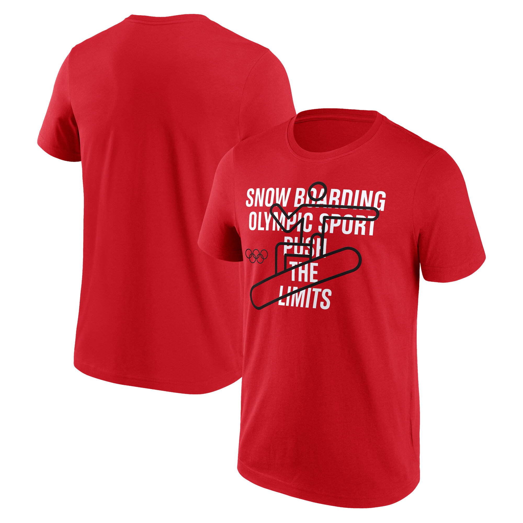The Olympic Collection Snowboard Grafik T-Shirt – Rot Image