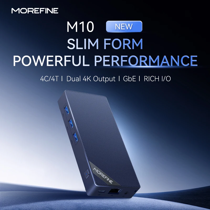 MOREFINE M10 Mini PC AlderLake N150 Portable Computer LPDDR5 12GB 512GB Windows11PRO SATA SSD 1000M Pocket Pc Gaming Computer