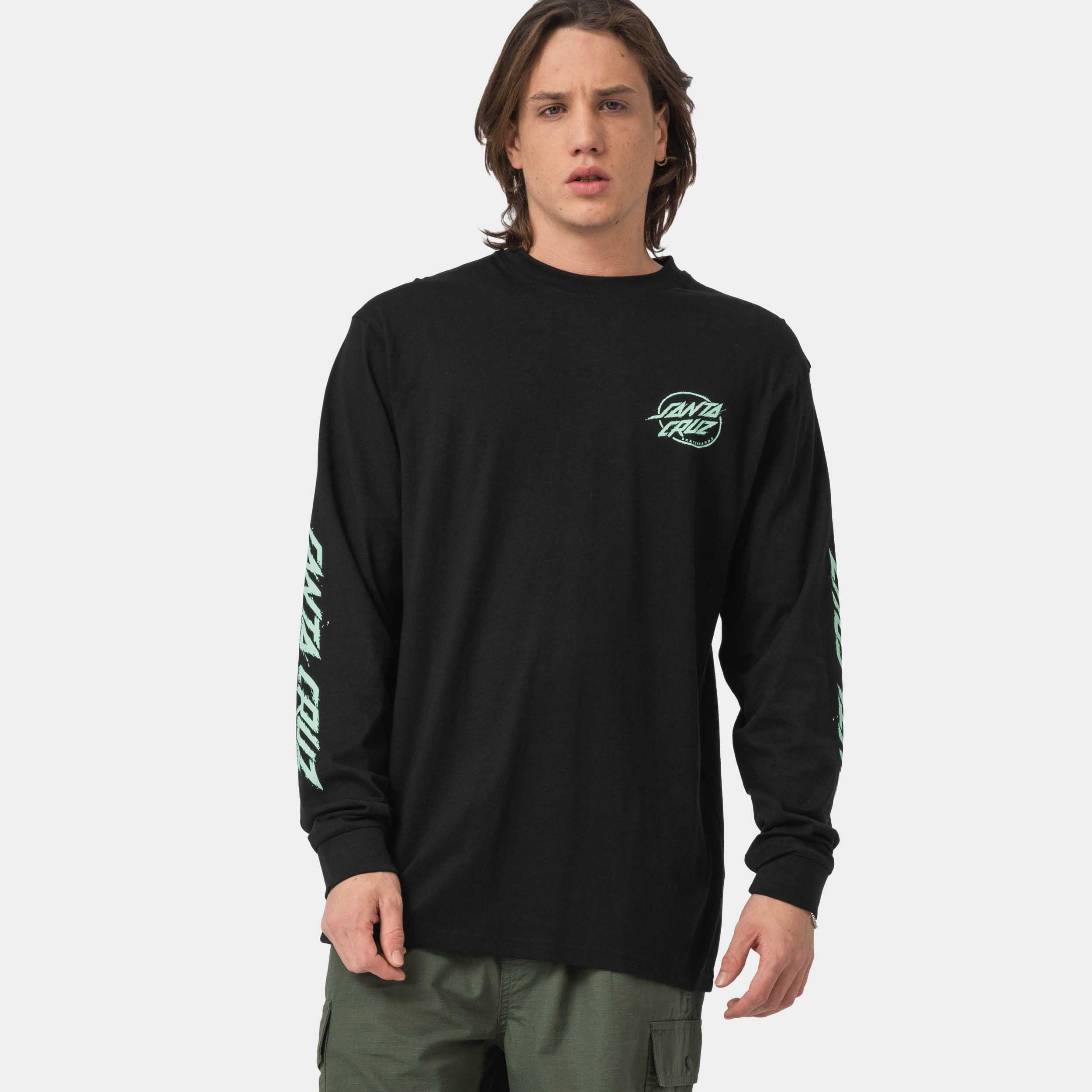 Langarmshirt SANTA CRUZ "CYBER DOT LS T-SHIRT", Herren, Gr. L, schwarz, Obermaterial: 100% Baumwolle, Shirts Image