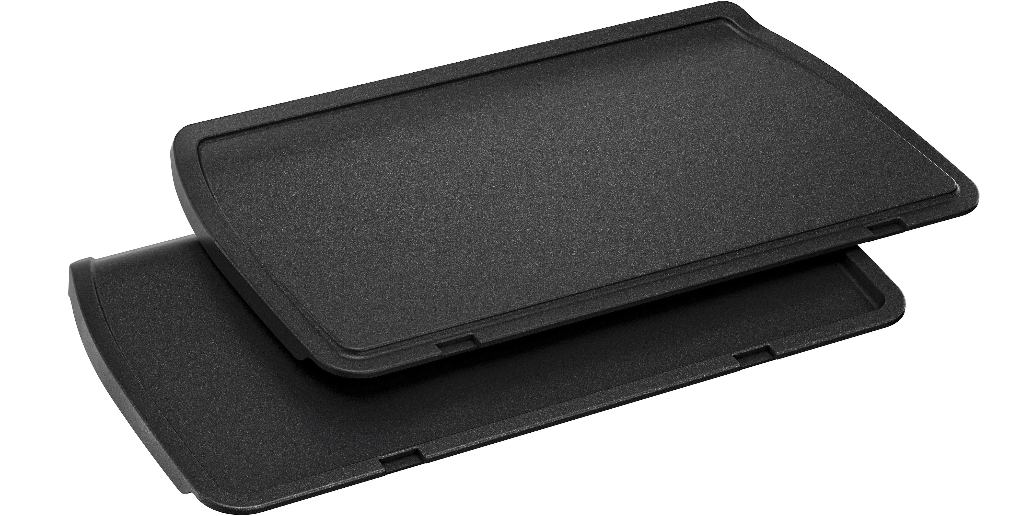 TEFAL Backblech "XA7298 OptiGrill", schwarz, B/H/T: 11,6cm 27,3cm x 44,4cm, Backbleche, Plancha-Platten XL, für empfindliche Zutaten, antihaftb. Alu-Druckguss Image