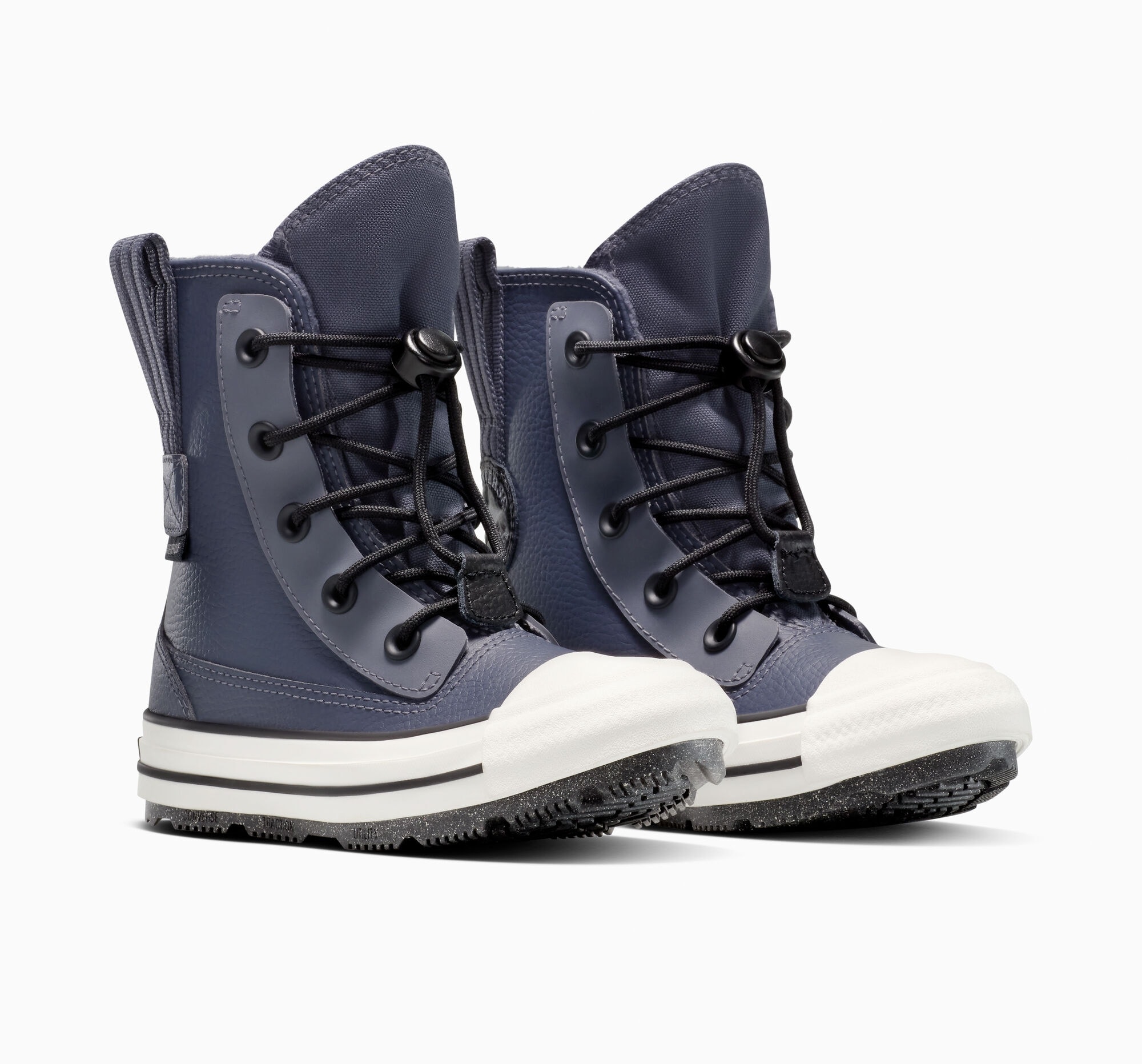 Sneakerboots CONVERSE "CHUCK TAYLOR ALL STAR BERKSHIRE WP BOOT", Kinder, Gr. 34, cold stare, vintage weiß, schwarz, Textil, Schuhe Sneakerboots, Winterschuhe, Schnürboots, Sneaker, wasserdicht, gefüttert