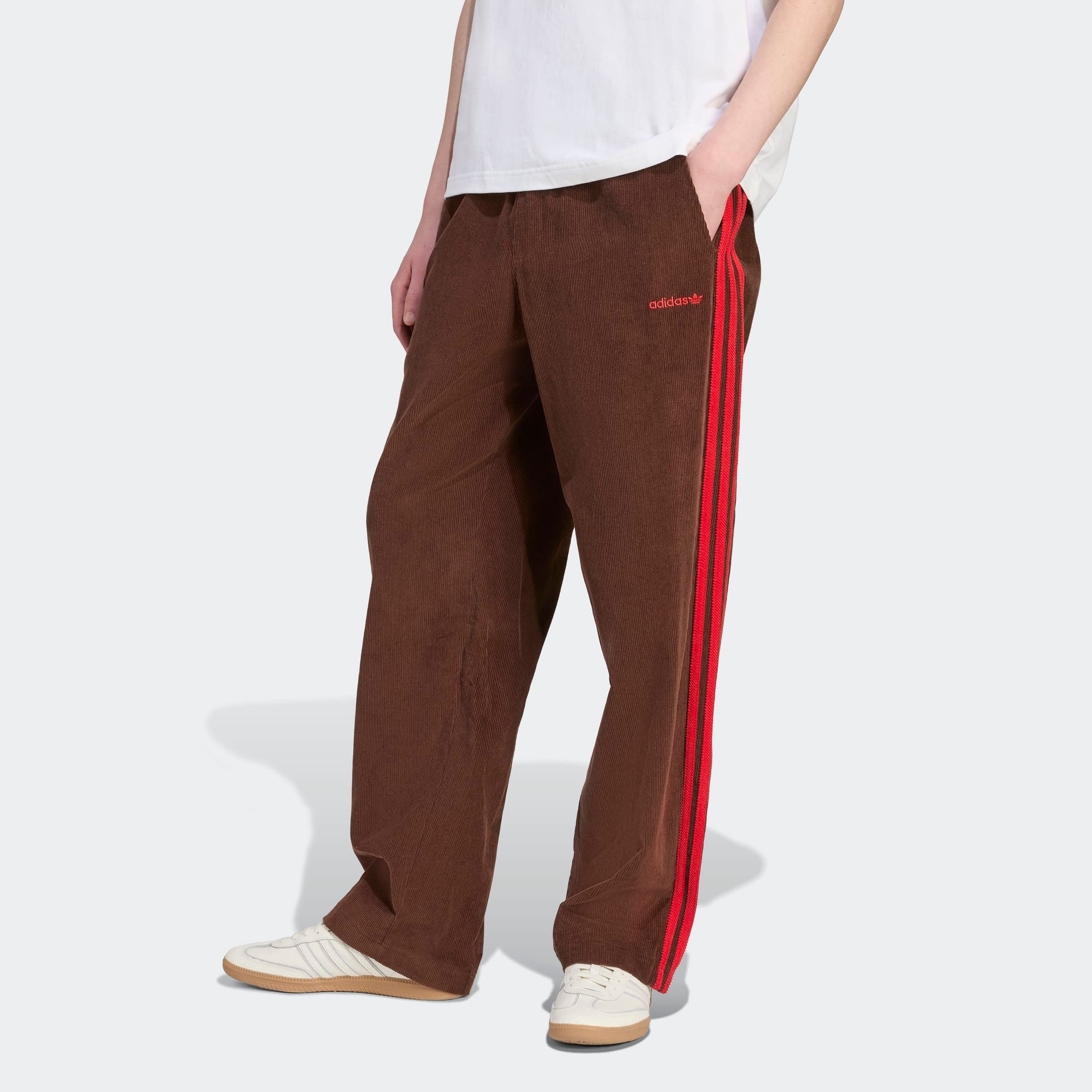 Sporthose ADIDAS ORIGINALS "CORD PANT", Herren, Gr. L, N-Gr, auburn, better scarlet, Obermaterial: 100% Baumwolle, Hosen Sporthose, sportlicher Stil, für Freizeit und Sport, aus 100 % Baumwolle