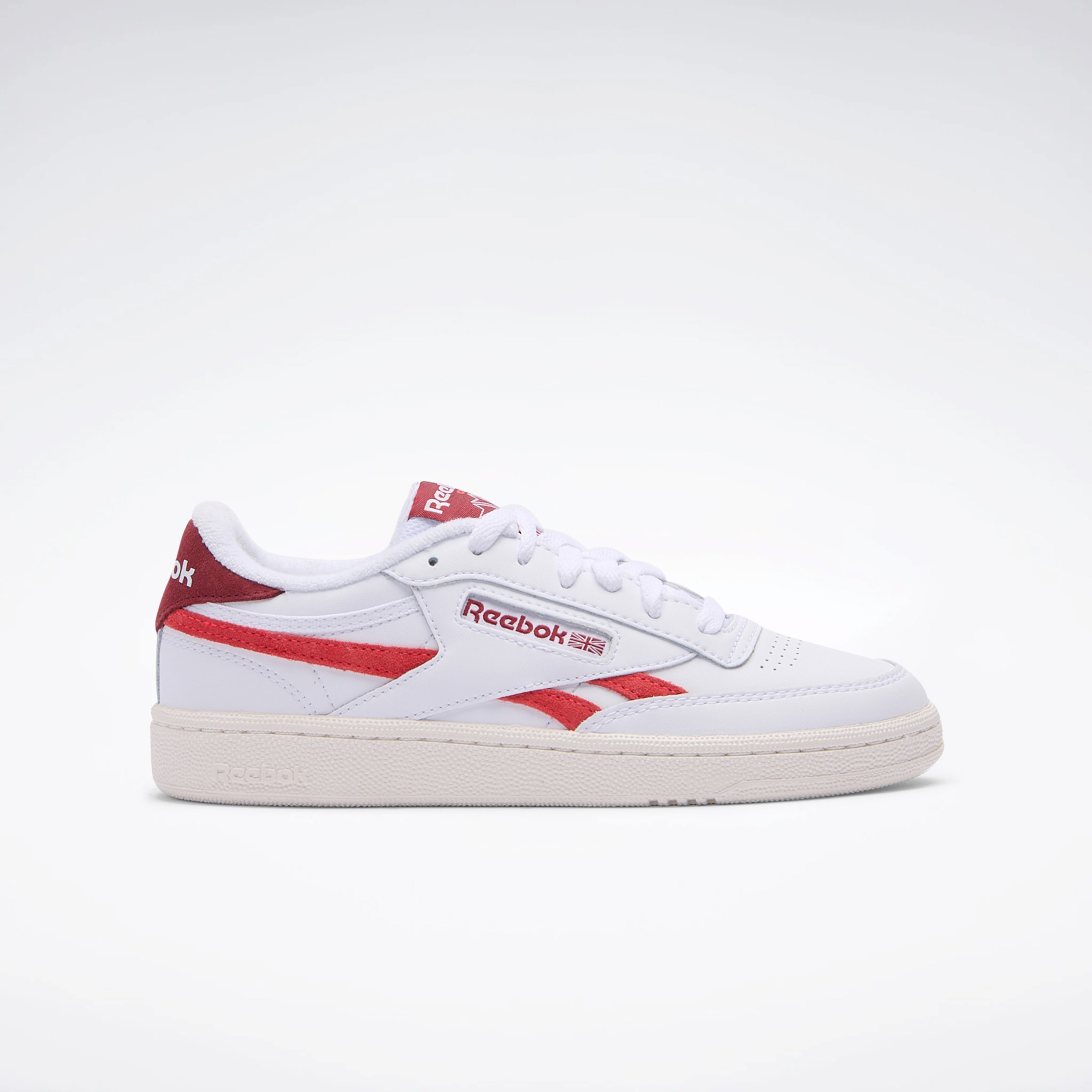 Sneaker REEBOK CLASSIC "CLUB C REVENGE", Gr. 41, ftwrweiß, energyrot, chalk, Leder, Synthetik, Textil, Schuhe Image