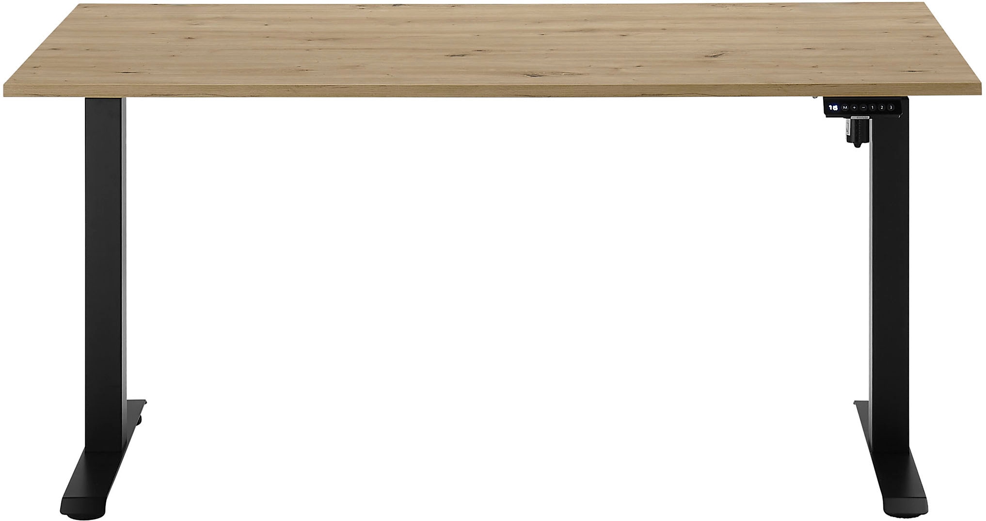 Schreibtisch BEGA OFFICE, artisan eiche, schwarz, schwarz, artisan eiche, B:137cm H:117cm T:68cm, Tische, Breite 137 cm, stufenlos höhenverstellbar 74-117 cm Image
