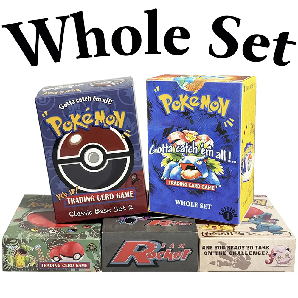 PKM Set completo Set base Set base classico Team Rocket Jungle Fossil PTCG Gioco Collezione di carte Proxy Gioco da tavolo Giocattoli Pokemon