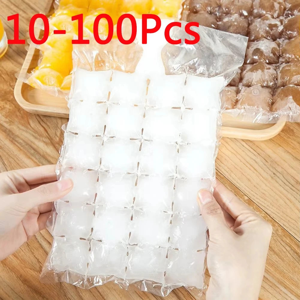 10-100 teile/paket Einweg Eis Beutel Gitter Eiswürfel Form Bar Selbst-dichtende Eis Tablett Tasche Eiswürfel Tasche box Essbare Gefrorene Eiswürfel Image