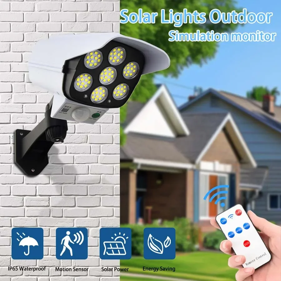 77 LED wasserdichte Solarleuchte für den Außenbereich mit Fernbedienung, 3 Modi, Bewegungsmelder, Solar-Wandleuchte für Garten, Hof, Terrasse, Deck, Garage