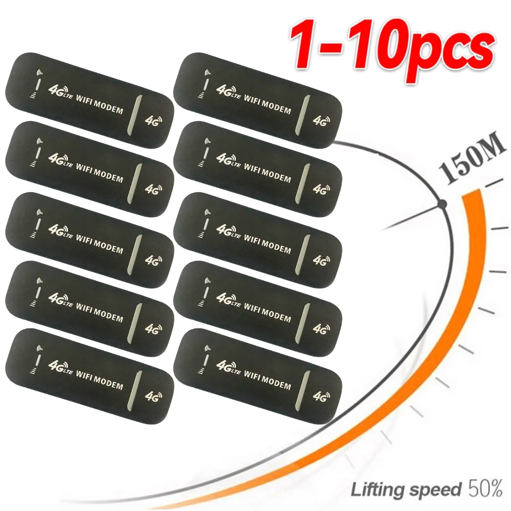 4G-WLAN-Router, Schwarz, bis zu 10 Benutzer, stabil, einfache Verbindung, USB-Plug-and-Play, 4G-LTE-Router für Hotspot, Micro-SIM-Karte, Telefon, PC Image