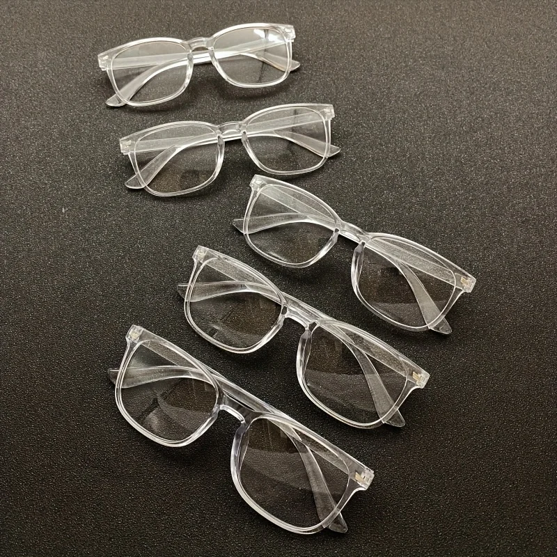 5 Paar Unisex-Retro-Flachgläser mit leichtem, transparentem Rahmen, geeignet für Freizeit- und Geschäftstreffen Image