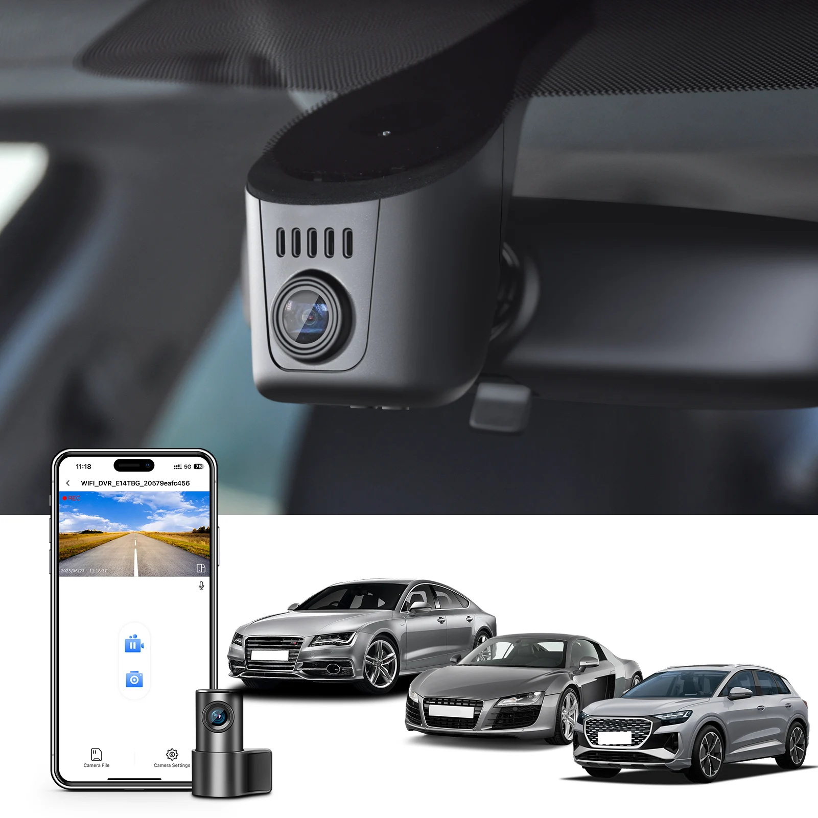Mangoal 4K Dash Cam Für Audi A3 A5 A7 A8 Q3 Q5 Q7 Q8 S4 S6 S8 Dash Kamera nachtsicht 24H Parkmodus Wifi GPS Auto Recorder